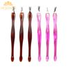 Herramientas de Manicura para Eliminar Piel Muerta Tenedor, Empujador de Piel Muerta para Reparar Bordes de Uñas, Cutículas de Piel Muerta, Café Oscuro, Disponible en Múltiples Colores