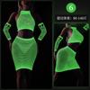Suoqing macacão luminoso fluorescente tubo top macacão meias de corpo inteiro meias de malha de boate plus size meias luminosas