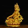 Suministros aleación de cobre imitación Nepal dorada Tíbet tantra estatua de Buda pintada de amarillo Dios de la Riqueza Zabala altura 15cm