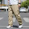 Pantalones largos casuales, primavera y otoño, corte holgado, marca de moda trendy, color liso, pierna recta para hombre, pantalones deportivos nuevos juveniles y modernos