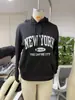Sudadera con Estampado de Letras de Nueva York, Sudadera Casual con Cordón para Mujer, Adecuada para Usar en Otoño e Invierno