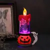 Cross-border Novos adereços decorativos de Halloween Caveira Abóbora Vela Luz LED Vela Luminosa Decorações de Halloween