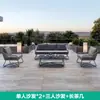 Combinación de Sofá de Ratán para Exteriores Individual Doble Tres Personas Mesa de Café Estilo Escandinavo Patio Exterior Casa Hotel Jardín