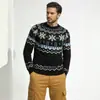 Suéter de Punto Jacquard Fair Isle para Hombre Copo de Nieve Navidad Perezoso de Gama Alta Otoño e Invierno Suéter Moderno Comercio Exterior al por Mayor Transfronterizo