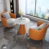 Juego de sofá de un asiento y mesa de centro para recepción de hotel, sala de reuniones de clientes, oficina de ventas, salón de belleza, centro comercial, mueble de sala de exposición, gama alta