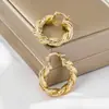 Pendientes Transfronterizos Amazon Retro Elegantes con Patrón Retorcido Círculo Chapados en Cobre Pendientes de Oro de 18 Quilates Aros de Oreja de Gama Alta
