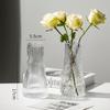Vaso de Vidro em Relevo Estilo Ins Popular Escandinavo Transparente para Flores Cultivadas na Água Arranjo de Flores Secas para Sala de Estar Pose