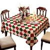 Mantel temático de Navidad para un ambiente festivo, adecuado para fiestas de Año Nuevo y Acción de Gracias, decoración de mesa a cuadros verde y rojo
