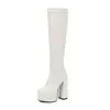 Plataforma de água de comércio exterior botas de salto alto salto grosso botas de cavaleiro de salto alto botas finas mas botas compridas até o joelho 40-46 tamanho grande comércio exterior