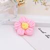 Broche de flores de ganchillo de lana con forma de flor de hojaldre tejida a mano, pendientes, horquilla, bolso, accesorios de joyería, material DIY