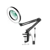 Lámpara Lupa de Reparación Personalizada, Lámpara de Trabajo para Soldadura, Lámpara de Escritorio LED Circular Plegable para Tatuajes, Lámpara de Lectura con Alta Magnificación