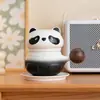 Taza de Té de Cerámica de Panda Taza para Oficina en Casa con Tapa Filtro Taza Linda para Separación de Té para Mujeres