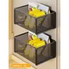 Imán de Refrigerador Estante de Almacenamiento Magnético Lateral Cesta Colgante Simple Caja de Almacenamiento Multifuncional Pared de Cocina Colgante Cesta de Metal sin Perforación