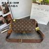Bolso de mujer Louis Fanghua, nuevo bolso de mensajero de banda ancha para presbicia 2024, bolso de bola de masa de estilo coreano de alta calidad, bolso de hombro de cuero suave