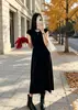 Novo modelo de outono de 2026, vestido elegante e moderno estilo coreano com mangas bufantes, estilo socialite, justo na cintura, afina a silhueta, inspirado em Chanel