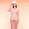 Conjunto de ropa interior térmica de algodón puro para niñas de otoño, conjunto de ropa interior cálida para adolescentes, pijamas para niños, camisetas y pantalones térmicos para niños