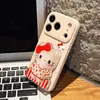 Aplicável para transformação instantânea em Apple 17promax desenho animado Hello Kitty Gato KT suporte espelhado capa macia e rígida para celular iPhone personalizada