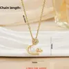 Collar de Acero de Titanio Brillante Planeta Chapado en Oro Real Cadena para Clavícula de Verano Nicho Moda Elegante Versátil Colgante Cadena para Clavícula