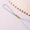 Nó Flor de Pessegueiro Trançado Corda para Celular Acessórios DIY Pingente Cordão Corda Simples Retrô Corda de Pulso Pingente para Celular