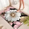 Alfombra Decorativa de Entrada Floral Tridimensional de Tierra de Diatomeas, Absorbente de Agua, Resistente a la Suciedad, Antideslizante