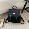 Otoño 2025 Nuevo Estilo Coreano Bolso de Mujer Color Sólido Mochila para Niñas Moda Bien Desarrollada Casual Casual Color de Contraste Bolso Pequeño