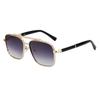 Gafas de Sol de Nuevo Estilo para Hombre, Doble Puente, Gafas Retro Europeas y Americanas, Montura Cuadrada Metálica Versátil, Protección Solar Especial para Hombre para Conducir