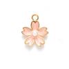 Estilo K de Yiwu Joias Ponto Diamante Flor de Cerejeira Pulseira Pingente Acessórios Liga Gotejamento Óleo Pequeno Pingente Liga Acessórios DIY