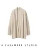 Novo Cardigan Feminino de Cashmere 100% Puro para Outono e Inverno, Comprimento Médio, Quente, Ombro a Ombro, Jaqueta Casual Fashion