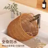 Cesto de roupa suja de imitação de Rattan, cesto de armazenamento de roupas sujas de Rattan trançado, cesto de roupa suja doméstico, cesto de armazenamento de toalhas de hotel, cesto de roupa suja à prova d'água