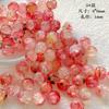 Cuentas de vidrio con grietas de hielo rojas para Año Nuevo, cuentas de bambú hechas a mano, collares, pulseras y accesorios de joyería.