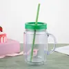 Suministro Directo de Fábrica de Vaso de Pajita de Doble Capa de Gran Capacidad para Conveniencia en la Oficina y Taza Portátil con Asa para Cerveza Venta al por Mayor Logo Impreso