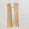 Guantes de protección solar de spandex de 53 cm para mujer, mangas largas para el brazo para conducir, protección UV, guantes finos de verano para deportes y ciclismo
