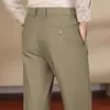 Calça Casual de Textura Premium Masculina Outono 2026 Nova Reta Pequena de Cintura Alta Calça Social para Meia-Idade Calça Longa Venda por Atacado