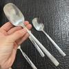 Cuchara para Sopa de Grietas de Hielo Cuchara para Helado Cuchara de Acero Inoxidable Cabeza Redonda Cuchara Fondo Plano Cuchara para Comida Occidental Cuchara para Sopa Cuchara Cuchara Vajilla Larga