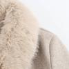 Ropa de mujer transfronteriza de Amazon Europa y Estados Unidos otoño e invierno nuevo abrigo largo con cuello de piel sintética abrigo de tweed 3046353