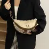 Bolsa de Felpa de Dibujos Animados Linda, Bolso de Hombro Tipo Dumpling con Combinación de Colores de Moda, Nuevo Bolso para Mujer 2025, Bolso Cruzado Casual