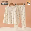 Conjunto de ropa interior de algodón puro para niñas, ropa de otoño y primavera para niños, pijamas de algodón para niñas, ropa de dormir para niñas pequeñas