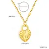 Colar Pingente Cadeado Coração com Design Personalizado Transfronteiriço Europeu e Americano Simples Elegante Versátil Aço Inoxidável 18K para Mulheres