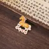 Novo Ornamento Pendente de Bordado Dupla Face de Abóbora e Cavalo em Brocado Song Estilo Chinês DIY Pulseira Pingente Acabado Acessório Venda por Atacado