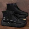 Botas de neve masculinas, botas de algodão de cano alto, forradas com fleece e espessadas para o inverno, sapatos de algodão estilo Nordeste, calçados masculinos casuais e antiderrapantes, fabricante