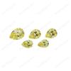 Cor direta da fábrica Mosan gota em forma de limão amarelo diamante pêra em forma de Moissanite nua pedra certificado de cintura código de correspondência