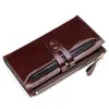 Cartera de mujer de cuero genuino RFID de suministro de fábrica al por mayor, nueva cartera de moda para hombre, cartera de mano para mujer