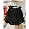 Em Estoque Verão Novo Algodão e Linho Cintura Elástica Cintura Alta Linha A Perna Larga Shorts para Mulheres, Calças Casuais Slim e Leves para o Verão