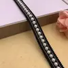 Cadena de Cobre Perlado con Adorno de Encaje al por Mayor en Stock, Encaje Hueco Tejido con Hilo para Decoración de Ropa, Accesorios DIY