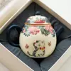 Olla de Huevo de Dragón Blanco de Roca Mineral de Fábrica Flor de Amor Mariposa Gato Lindo Tetera Cerámica de Gama Alta Juego de Té para Una Persona para Beber Tetera Exquisita