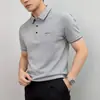 Camiseta tipo polo de manga corta estilo comercio exterior para hombre, verano casual de negocios, sin arrugas, fresca, amigable con la piel, transpirable, camisa con cuello