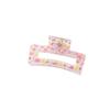 Pinza de Tiburón con Estampado de Puntos Ondulados Transfronterizo Pinza para el Cabello Flor Pequeña Cubo Agarrador de Cabello Pinza de Garra para la Parte Posterior de la Cabeza Pinza de Agarre Floral de Plástico