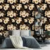 Papel Pintado Engrosado Autoadhesivo Decoración de Pared de Alta Gama Pegatinas de Pared de Flores y Plantas Verdes Decoración de Habitación Venta al por Mayor Suministro Transfronterizo