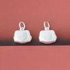 Prata Esterlina S925 Acabamento Fino Brilhante Sólido Pingente de Gatinho Hello Kitty Charm Acessórios para Pulseira Colar Infantil DIY