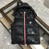 Marca Europeia da Moda de Inverno Tira de Tecido de Três Cores Impermeável Espessada Gola Alta com Capuz Nova Moda Jaqueta de Penas Casaco Quente